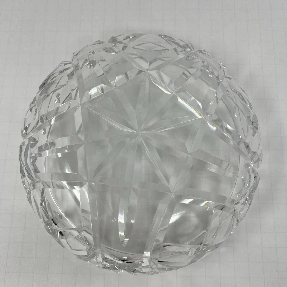 Crystal Impression Glass Fruit Bowl Clear Decorative Serving Dish Elegant Center